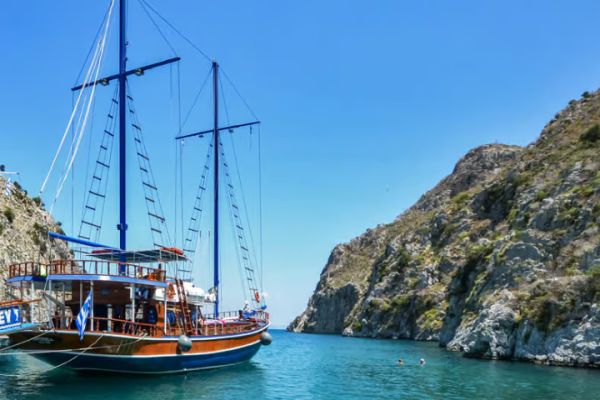 From the Port of Kos: Full Day Boat Cruise to 3 Islands